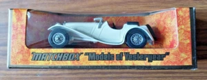 VINTAGE MATCHBOX Y-1 1936 JAGUAR SS-100 CREAM MODELS OF YESTERYEAR BOXED - Picture 1 of 7