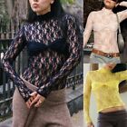Slim Lace Long Sleeve Street Fashion Women's Top with See through Design