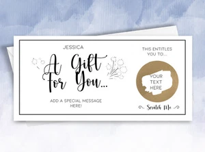 Personalised Gift Voucher scratch off card reveal experience or holiday ticket - Picture 1 of 8
