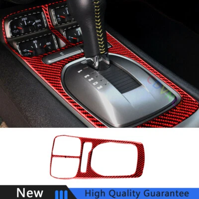 Car Automatic Gear Shift Frame Cover For Chevrolet Camaro Vinyl Red Carbon Fiber - Изображение 1 из 4