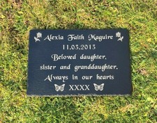 Personalised Engraved Slate Memorial Headstone Grave Marker Plaque 12 x 8'