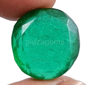Natural Certified 20Ct Emerald Oval Cabochon Loose Gemstone From Zambia K - Picture 1 of 6