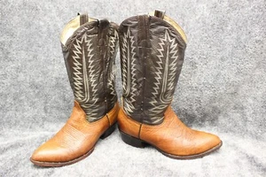 Stivali da cowboy western Cowtown da uomo taglia 8,5 in pelle marrone stile 903J - Foto 1 di 22