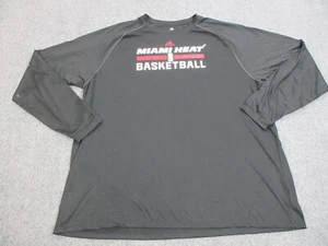 Miami Heat Shirt Mens 4XL Black Logo Long Sleeve Stretch NBA Basketball Adidas - Picture 1 of 13