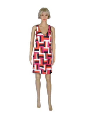 TRINA TURK NWT Size 6 Multicolor V Neck Sleeveless Sheath Dress MSRP $255 - Image 1 of 4