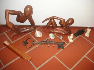 Konvolut Figuren Skulpturen Statuen Holz Deko Dekoration Ägypten Skarabäus Afrik - Bild 1 von 13
