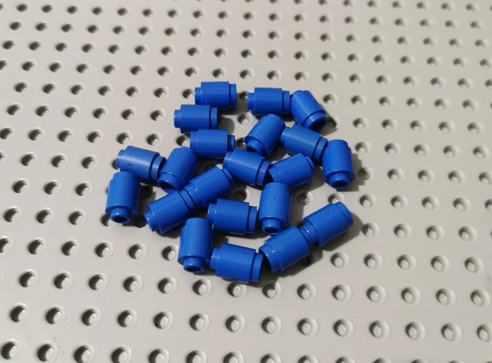 LEGO Rundstein Zylinder offen blau 20 Stück blue Brick Round Open Stud 3062b R3 - Bild 1 von 1