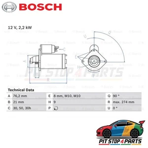 Bosch 0986012620 Starter Motor 12411287788 12411288166 12411289520 - Picture 1 of 1