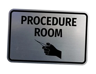 Letrero clásico de sala de procedimientos enmarcado () - mediano mediano (5" x 7") plateado cepillado Foto 1 de 4