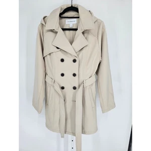 Liz Claiborne Damen Gr. XL zweireihiger Trenchcoat mit Gürtel hellbeige - Bild 1 von 3