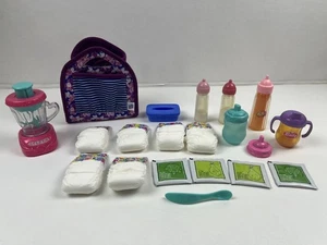 LOTE DE ACCESORIOS PARA MUÑECAS Baby Alive pañales, biberones, paquetes de alimentos, licuadora, +++ - Imagen 1 de 7