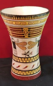 Vtg Art Pottery Ccantu Peru Handmade Handpainted Vase 7" - Picture 1 of 6