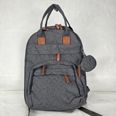 Mochila Bolsa Pañales Gris 18"x13" Correas Acolchadas Nueva Sin Etiquetas Viaje Foto 1 de 4