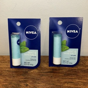 2 Packungen, Nivea Minze & Mineralien Erfrischende Lippenpflege Shea & Pfefferminzextrakt - Bild 1 von 7