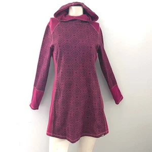 Prana Dress Womens Medium Purple Black Hooded Long Sleeve Casual Athletic - Picture 1 of 6
