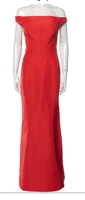 Vestido Zac Posen Sin Tirantes Sirena Seda Faille Talla 4 Foto 1 de 4