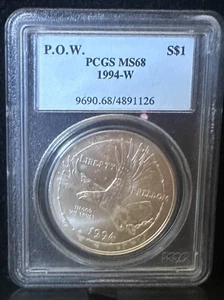 1994-W 1$ P.O.W. Commemorative PCGS MS 68 - Picture 1 of 2
