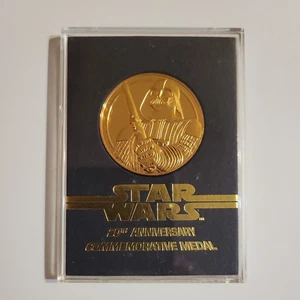 DARTH VADER STAR WARS 20TH ANNIVERSARY 1997 SILVER GOLD COIN CASE COA SHARP 5DV6 - Picture 1 of 2