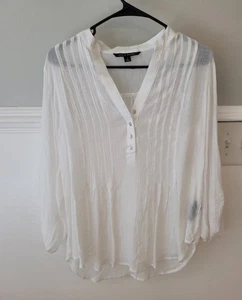 Stunning Classy White Zac and Rachel Sheer Top Blouse NWOT - Picture 1 of 6