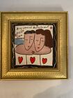 Sandra Magsamen  framed tile art "They Covered Themselves in Love" Signed  Wall