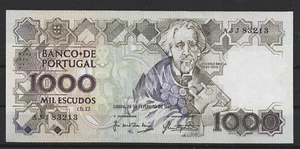 [PORTUGAL 1000 escudos - Teófilo Braga - 26/02/1987] in very fine condition AUnc - Picture 1 of 2