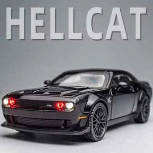 Dodge Challenger Hellcat 1:32 Scale Model Car Alloy Diecast Toy Vehicle BLACK - Picture 1 of 11