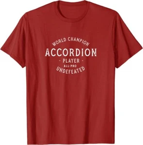 Retro World Champion Accordion Player All-Pro Undefeated T-Shirt *10 Colors* - Picture 1 of 11