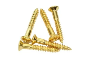 Tornillos de montaje para puente de guitarra #6 x 1" - Juego de 4 - Dorados se adapta a Fender® Tele Bridges - Imagen 1 de 1