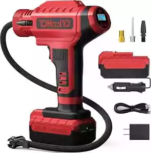 Tire Inflator Portable Air Compressor for Car 20V. Cordless,Rechargeable Battery - Picture 1 of 10