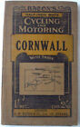 c1900. Bacon&#39;s Half-Inch CORNWALL MAP. Cycling &amp; Motoring. Cloth-backed. Index.
