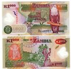 Banknote -2009 Zambia, 1000 Kwacha, P44 UNC, African Fish Eagle (F) Aardvark (R)