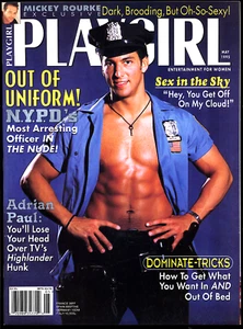 PLAYGIRL MAGAZINE - MAY 1995, Mickey ROURKE, Adrian PAUL, Eddie MALLIA, MADONNA - Afbeelding 1 van 24