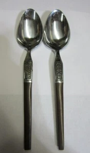 2 LA JOYA TABLESPOONS ,EKCO ETRNA Brown HANDLES VGC Free Ship - Picture 1 of 1