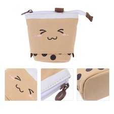 1pc Practical Stationery Bag Stationery Container Lovely Zippered Pocket