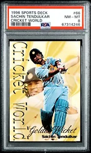 PSA 8 - 1996 GOLDEN WICKET Cricket Graded Rookie Card SACHIN TENDULKAR - Bild 1 von 3