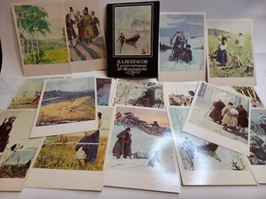 Satz UdSSR Postkarten Nekrasow in Schmarinows Illustrationen Sowjetisch Retro - Bild 1 von 9