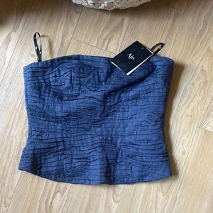 Aje Sunbeam Ruched Bustier Slate - Picture 1 of 3