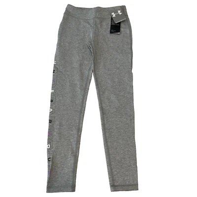 Under Armour Legging Pants Girls Size S Gray Stretch - Image 1 of 4