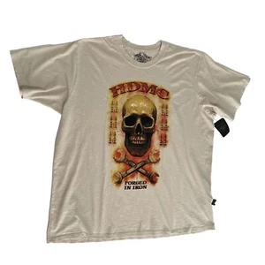 HARLEY DAVIDSON T Shirt Cream Skull n Wrench Motorcycle Tee HD Made in USA NWT - Picture 1 of 6