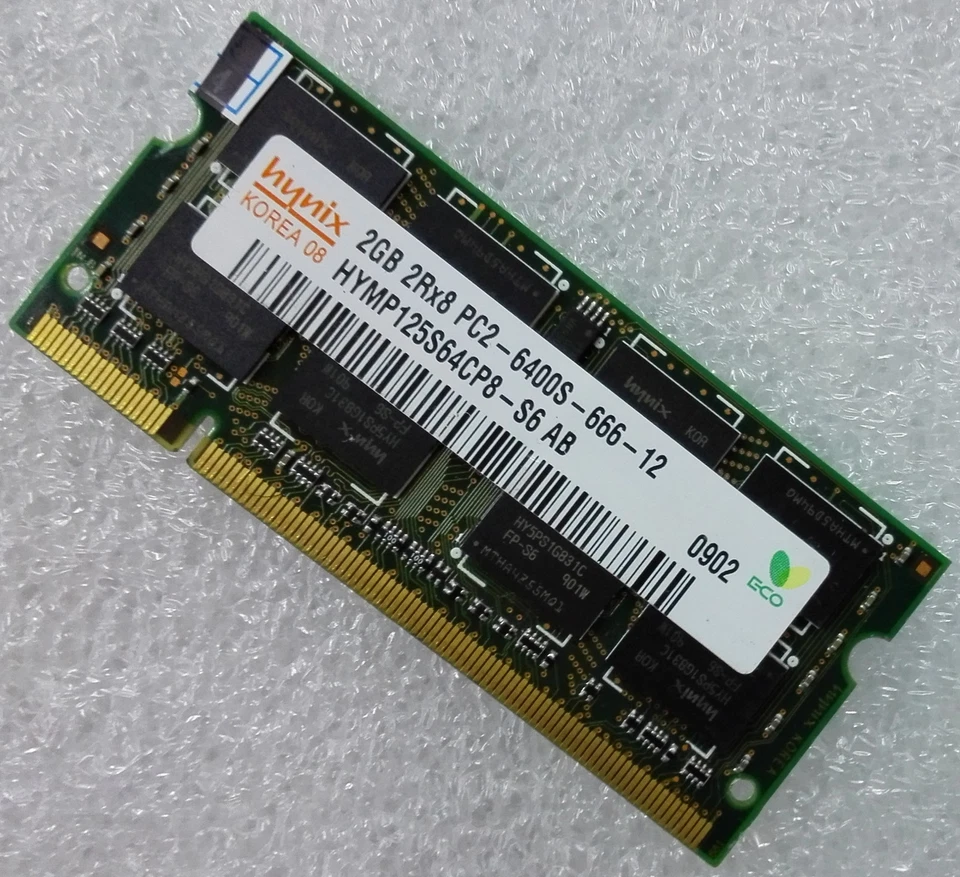 Hynix 2GB DDR2 800MHz Laptop SODIMM RAM hyundai 2Rx8 PC2-6400s HYMP125S64CP8 - Image 1 of 1