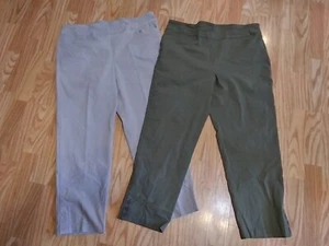 Allison Daley  Ankle Pants. 2 Pr. Olive & Gray. Wmn's 16. EUC BONUS!! Read!! - Picture 1 of 9