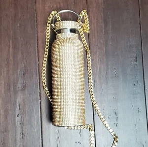20 Ounce Bling Rhinestone Stainless Steel Hot & Cold Drink Tumbler Gold - Picture 1 of 3