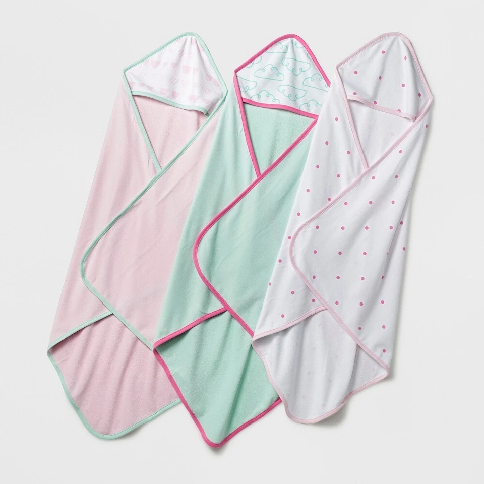 Baby легкий 3pk с капюшоном полотенце комплект - Cloud Island розовый/новый (розовый/зеленый) новый - Изображение 1 из 3