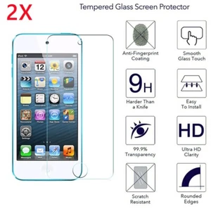 2 Pack Tempered Glass Screen Protector For iPod Touch 7th Gen / 5th 6th 7th Gen - Picture 1 of 3