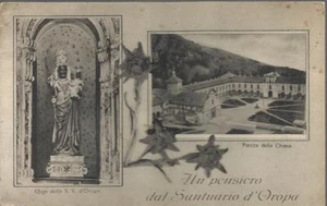 CARTOLINA VIAGGIATA _ UN PENSIERO DAL SANTUARIO D'OROPA _ PROP. RAMELLA - LEVIS - Picture 1 of 2