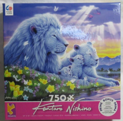 Ceaco 750 Piece Puzzle Wild Animal LION FAMILY PRIDE Kontaro Nishino after rains - Image 1 of 4
