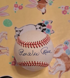 PEE WEE REESE SIGNED AUTOGRAPHED  NL. BASEBALL  DODGERS 1955 WORLD CHAMPS JSA  - Picture 1 of 6