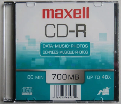 maxell • CD-R • 700 MB · 80 Minutes • up to 48X • Compact Disc Recordable • new - Image 1 of 4