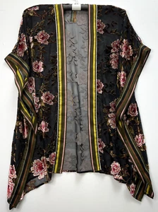 Aratta Silent Journey Taglia Unica Floreale Velluto Burnout Maxi Kimono Spolverino Boho - Foto 1 di 24