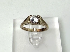 Sterling Silver 925 Ring Jewellery Gold Plated Cubic Zirconia 2.38g Size M1/2 - Picture 1 of 5